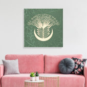 Sage Green Serenity: Boho geometrisch Canvas Afdruk (Insitu (Woonkamer))