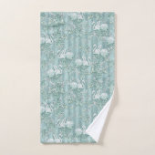 Sage Green Silk Drapes en Flamingos Flowers Bad Handdoek (Handdoek)