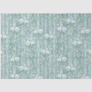 Sage Green Silk Drapes en Flamingos Flowers Tissuepapier