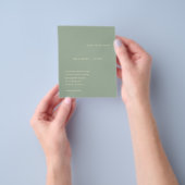 Sage Green Simple Modern Budget Wedding Invitation Flyer (Hand)