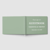 Sage Green Simple Modern Minimalist Weddenschap Gastenboek (Volledig)