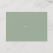 Sage Green Simple Modern Wedding Informatiekaartje (Achterkant)
