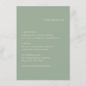 Sage Green Simple Modern Wedding Informatiekaartje (Voorkant)