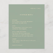 Sage Green Simple Modern Wedding Menu (Devant)