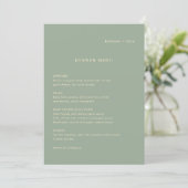 Sage Green Simple Modern Wedding Menu (Staand voorkant)