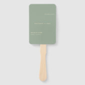 Sage Green Simple Modern Wedding Program Handwaaier (Voorkant)