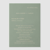 Sage Green Simple Modern Wedding Program Vellum Uitnodigingen (Voorkant)