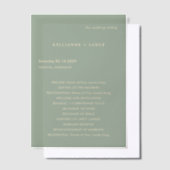 Sage Green Simple Modern Wedding Program Vellum Uitnodigingen (Offset)