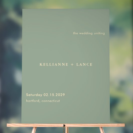 Sage Green Simple Modern Wedding Welcome (Neutre)