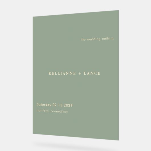 Sage Green Simple Modern Wedding Welcome (Angle)