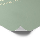 Sage Green Simple Modern Wedding Welcome Sign Poster (Hoek)