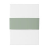 Sage Green Simple Monogram Modern Wedding Uitnodigingen Wikkel (Achterkant Voorbeeld)