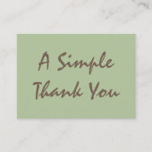 Sage Green Simple Script Dank u wel Visitekaartje (Voorkant)