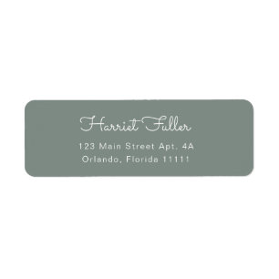 Sage Green Simple Script Return-adreslabel Etiket