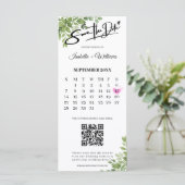 Sage Green Sla de datum op Foto Strip QR Wedding (Staand voorkant)