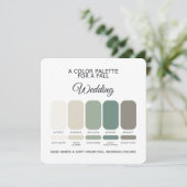 Sage Green Soft Cream Fall Wedding Palette Card Kaart (Staand voorkant)