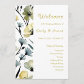 Sage Green & Soft Yellow Botanical Weddin Programma (Voorkant)