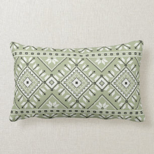 Sage Green Southwest Aztec (nationaal tribaal patr Kussen