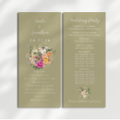 Sage Green Spring Floral Wedding Programme
