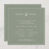 Sage Green Square Rehearsal Dinner Invitation Kaart (Voorkant / Achterkant)