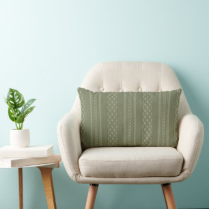 Sage Green Stripe Lines Elegant Mid Century Kussen
