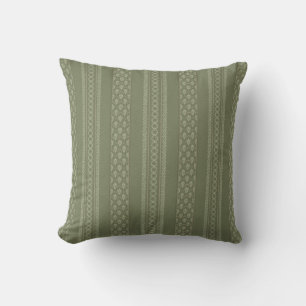 Sage Green Stripe Lines Elegant Mid Century Kussen