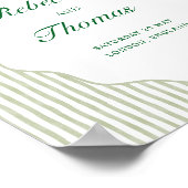 Sage Green Stripe Wedding Welcome Poster (Hoek)