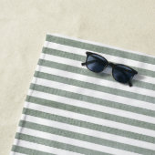 Sage Green Striped  Strandlaken (In situ)