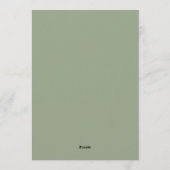 Sage Green Striped Wedding Menu  Card Kaart (Achterkant)