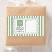 Sage Green Stripes & Curly Lijst & Logo Etiket (Insitu)