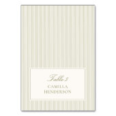 Sage Green Stripes Place Cards Kaart (Voorkant)