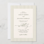 Sage Green Stripes Wedding Invitation (Devant)