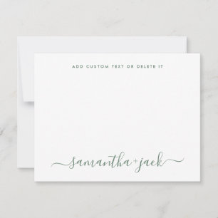 Sage Green Stylish Script Elegant minimalist Notitiekaartje