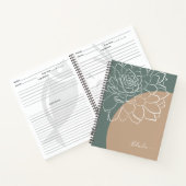 Sage Green Succulent Personalized Notitieboek (Binnen)