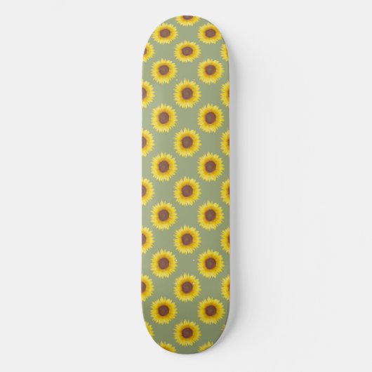 Sage Green Sunflower Skateboard (Voorkant)