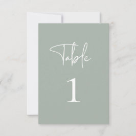 Sage Green Table Number Card Bedankkaart