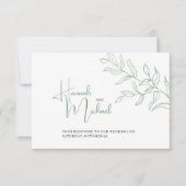 Sage green takmeel optie bruiloft RSVP (Voorkant)