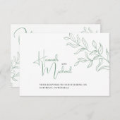 Sage green takmeel optie bruiloft RSVP (Voorkant / Achterkant)