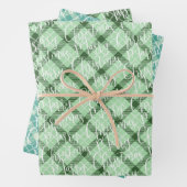 Sage Green tartan plaid Inpakpapier Vel (In situ)