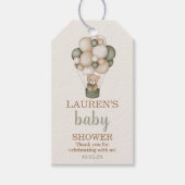 Sage Green Teddy Bear Baby shower Gift Label Cadeaulabel (Voorkant)