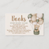 Sage Green Teddy Bear Boeken voor Baby Kaart aanvr (Voorkant)