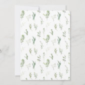 Sage Green Teddy Bear Bow Greenery Baby Boy Shower Kaart (Achterkant)