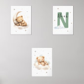 Sage Green Teddy Bear Nursery Wall Art (Recto)