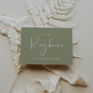 Sage green to my Ring bearer trouwdag card Kaart