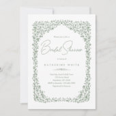 Sage Green Toile Bridal Shower Invitation (Devant)