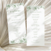Sage Green Toile Classic Floral Wedding Programma