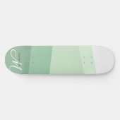 Sage Green Tones Geometric Pattern Skateboard (Horizontaal)