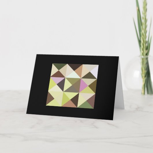Sage Green Tones Quilt Square Geometric Note Kaart (Voorkant)