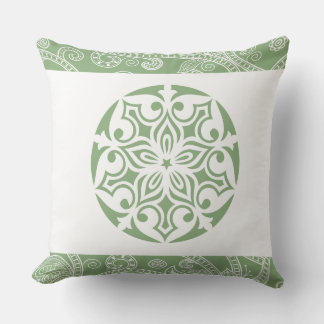 Sage Green TRIBAL CIRCLE Retro Sierkussen