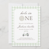 Sage Green Trou en un Golf Invitation Anniversaire (Devant)